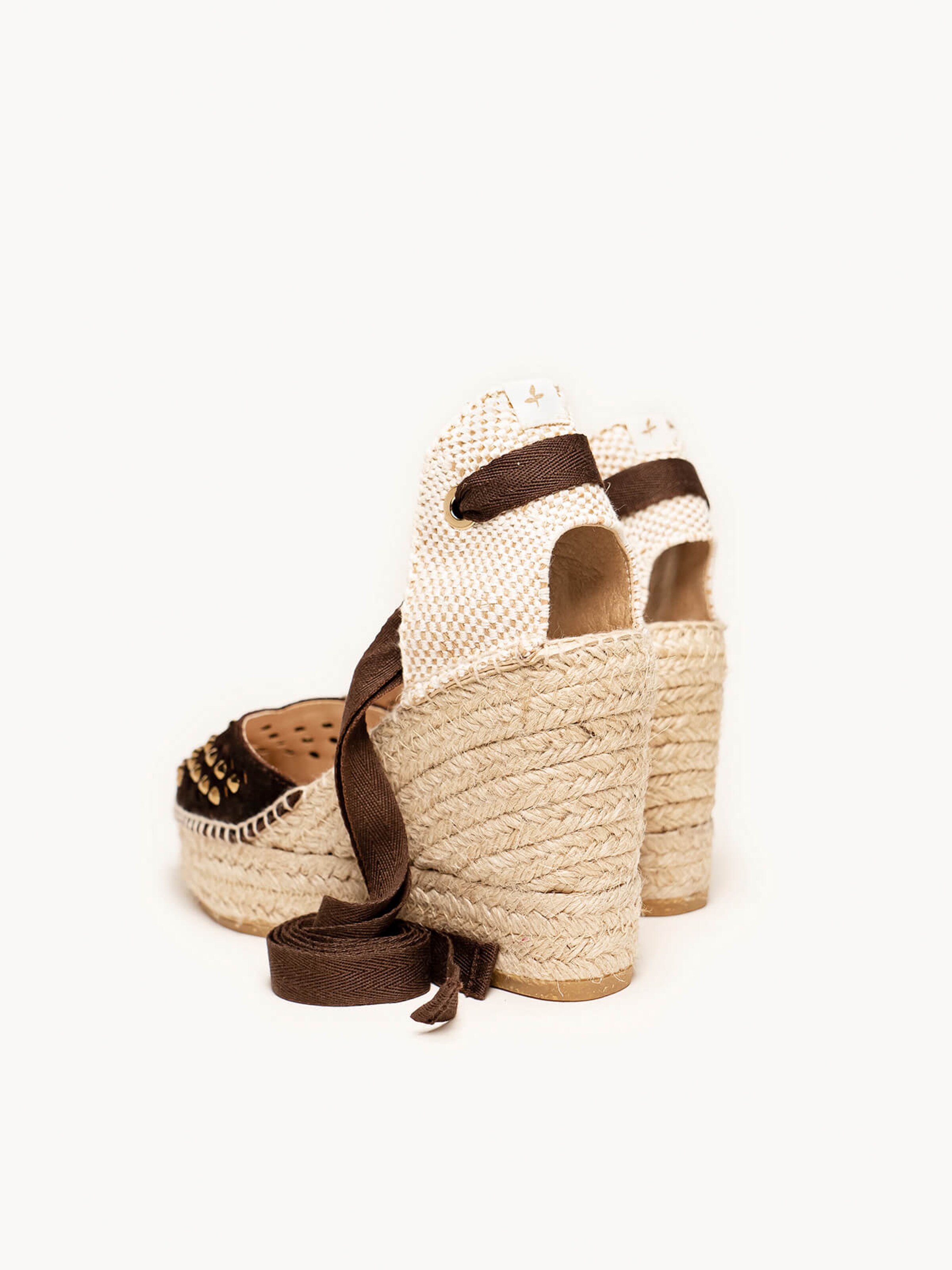 Alhamas - Zapatos destalonado 'Alpargata Cuña 10 cm' en marrón
