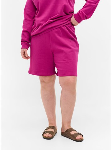 Zizzi Loosefit Shorts 'Nora' in Pink: predná strana