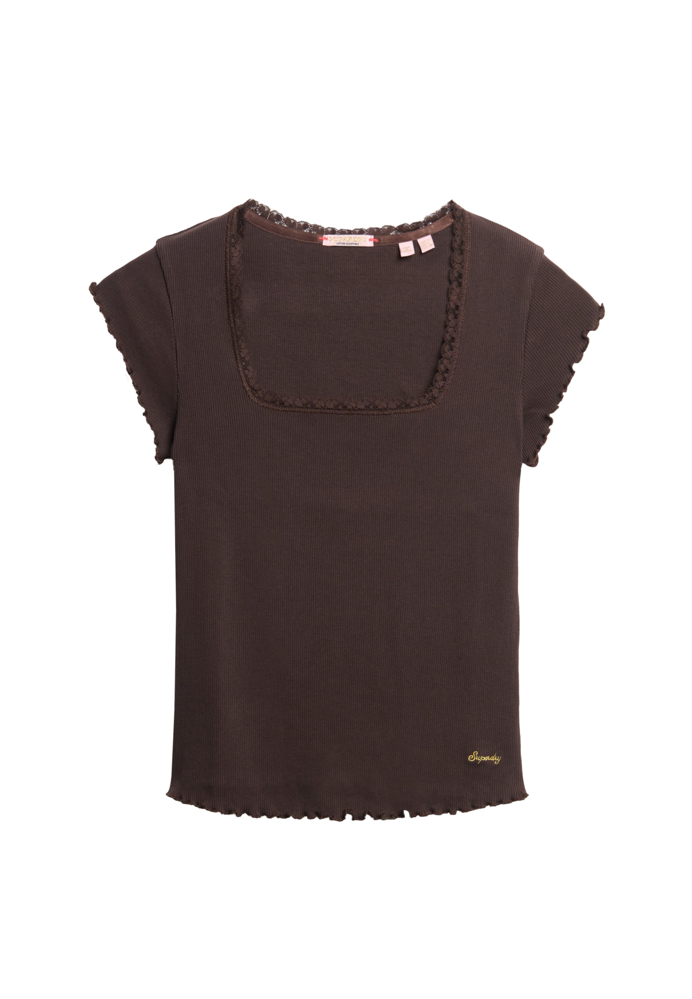 T-shirt 'Essential' Superdry en marron : devant