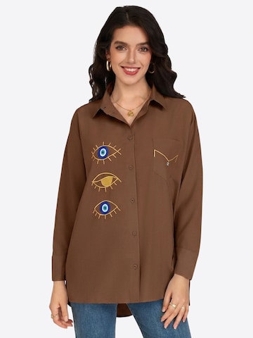 Camicia da donna di Imily Bela in marrone: frontale