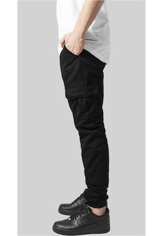 Urban Classics Tapered Cargo trousers in Black