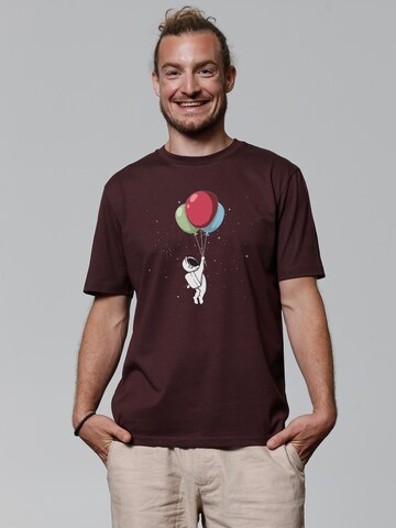 T-Shirt 'Little Balloon Astronaut' Watapparel en rouge : devant