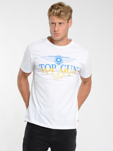 TOP GUN Shirt ' TG22011 ' in Wit: voorkant