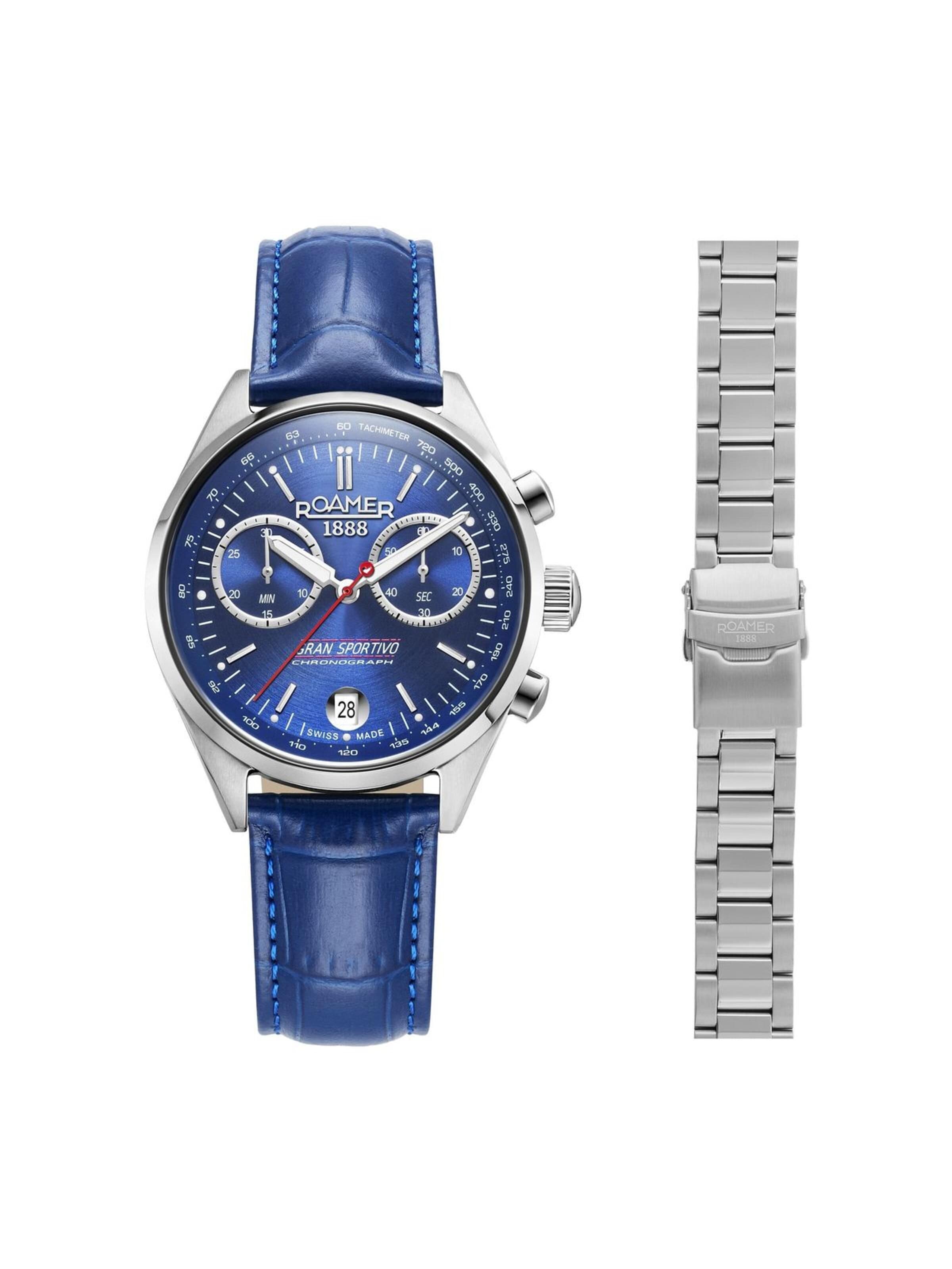 Montre à affichage analogique Roamer en bleu : devant