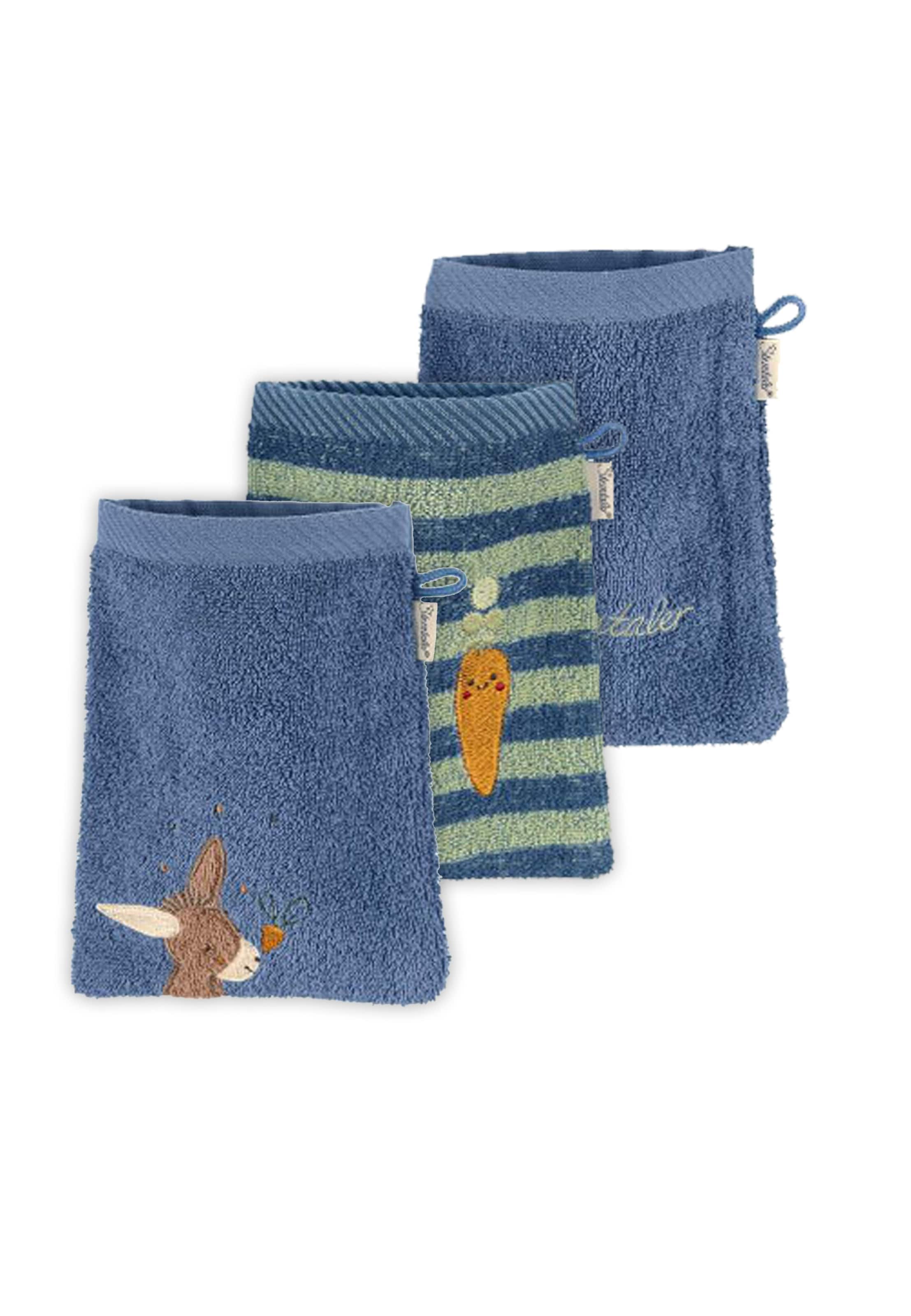 STERNTALER Waschhandschuh 'EMMILIUS' in Blau: Vorderseite