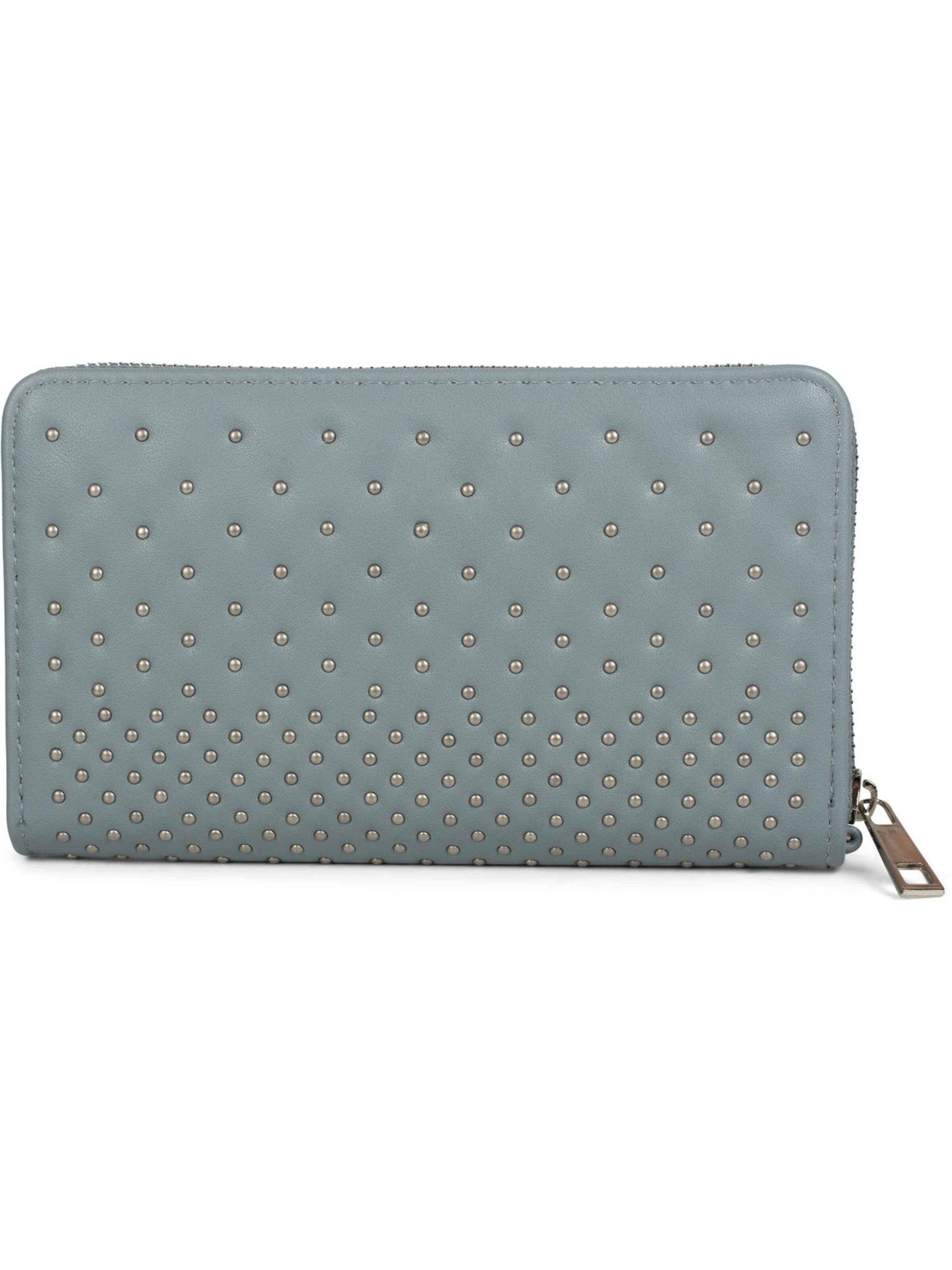 styleBREAKER Wallet 'Geldbörse mit kleinen Kugelnieten' in Blue