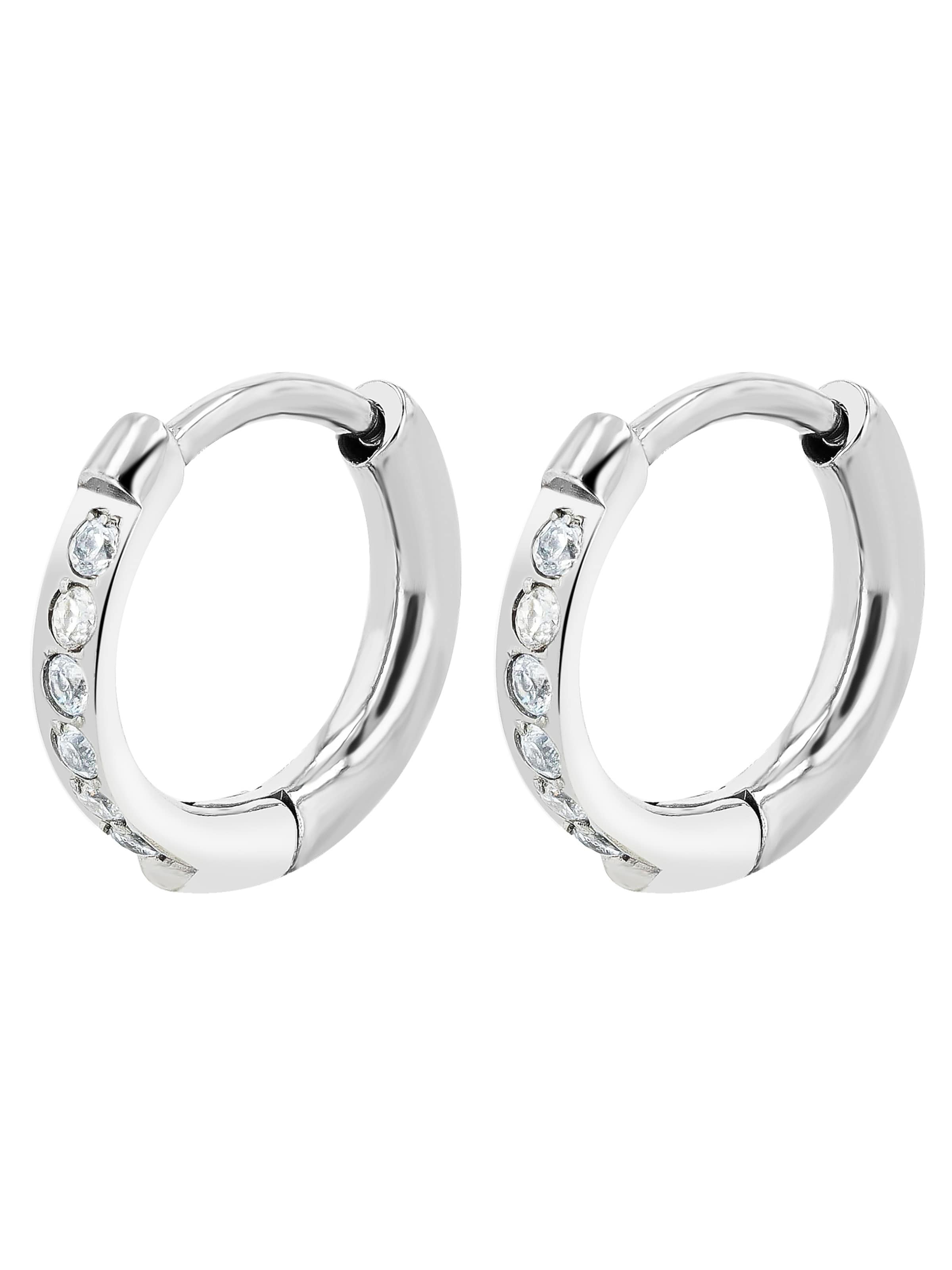 Akzent Earrings 'Una, langlebig' in Grey: front