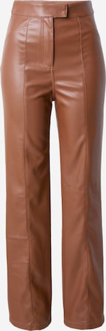 River Island Bootcut Spodnie w kant w kolorze brązowy: przód
