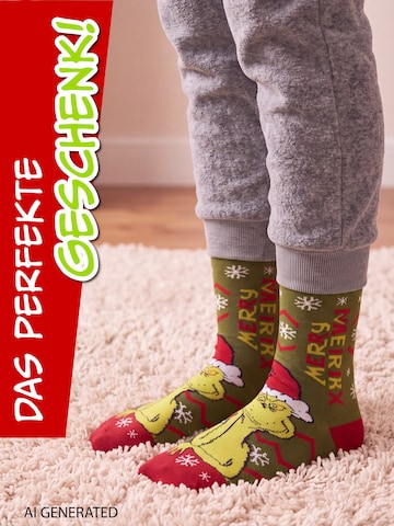 The Grinch Socken 'Merry Grinchmas'‌‌ in Grün