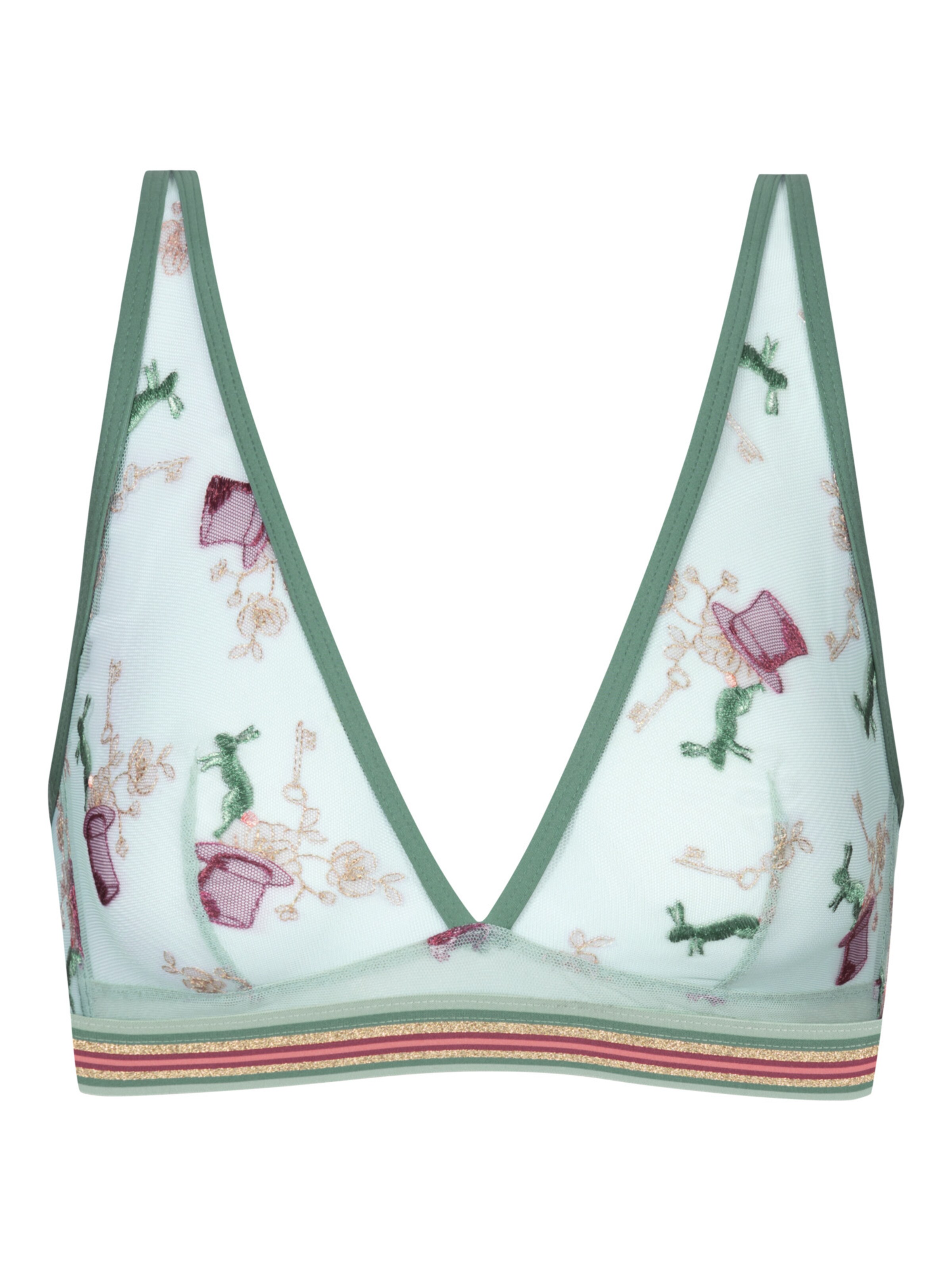 Mey Triangle Bra in Green: front