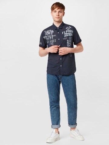 CAMP DAVID Regular fit Button Up Shirt in Blue