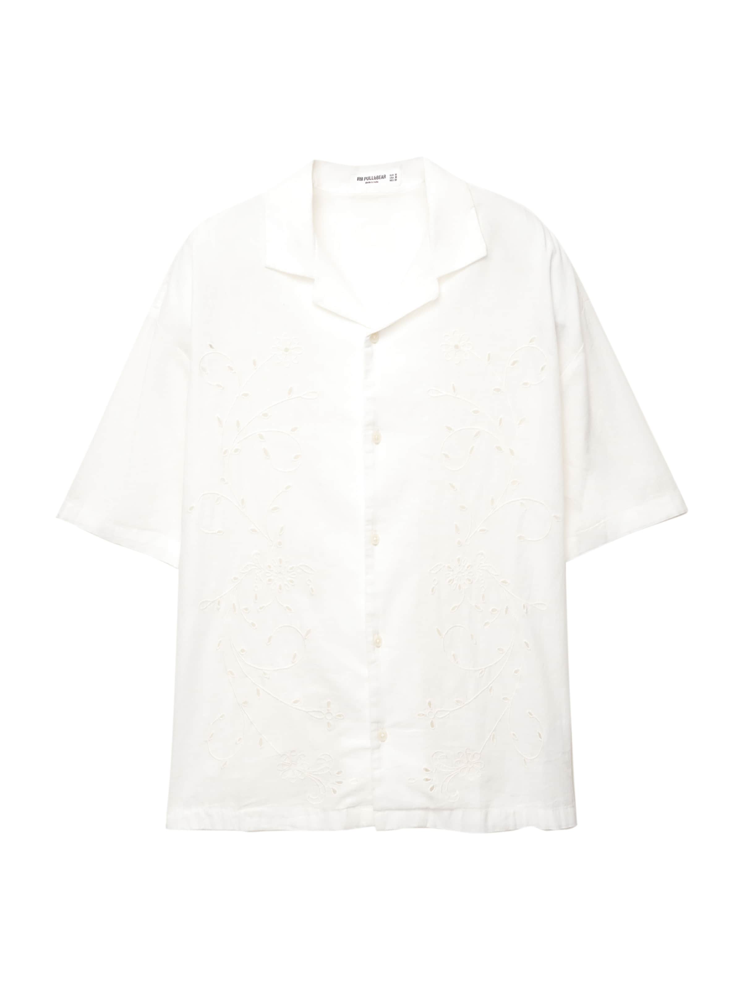 Pull&Bear Comfort Fit Skjorta i vit: framsida