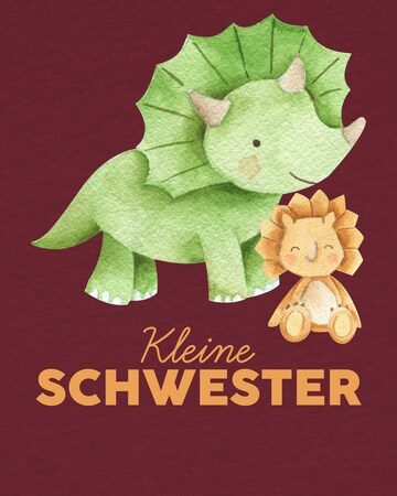 watabout.kids T-Shirt 'Dinosaurier 07 Kleine Schwester' in Rot
