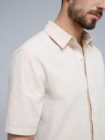 ABOUT YOU x Kevin Trapp Regular fit Button Up Shirt 'Harun' in Beige