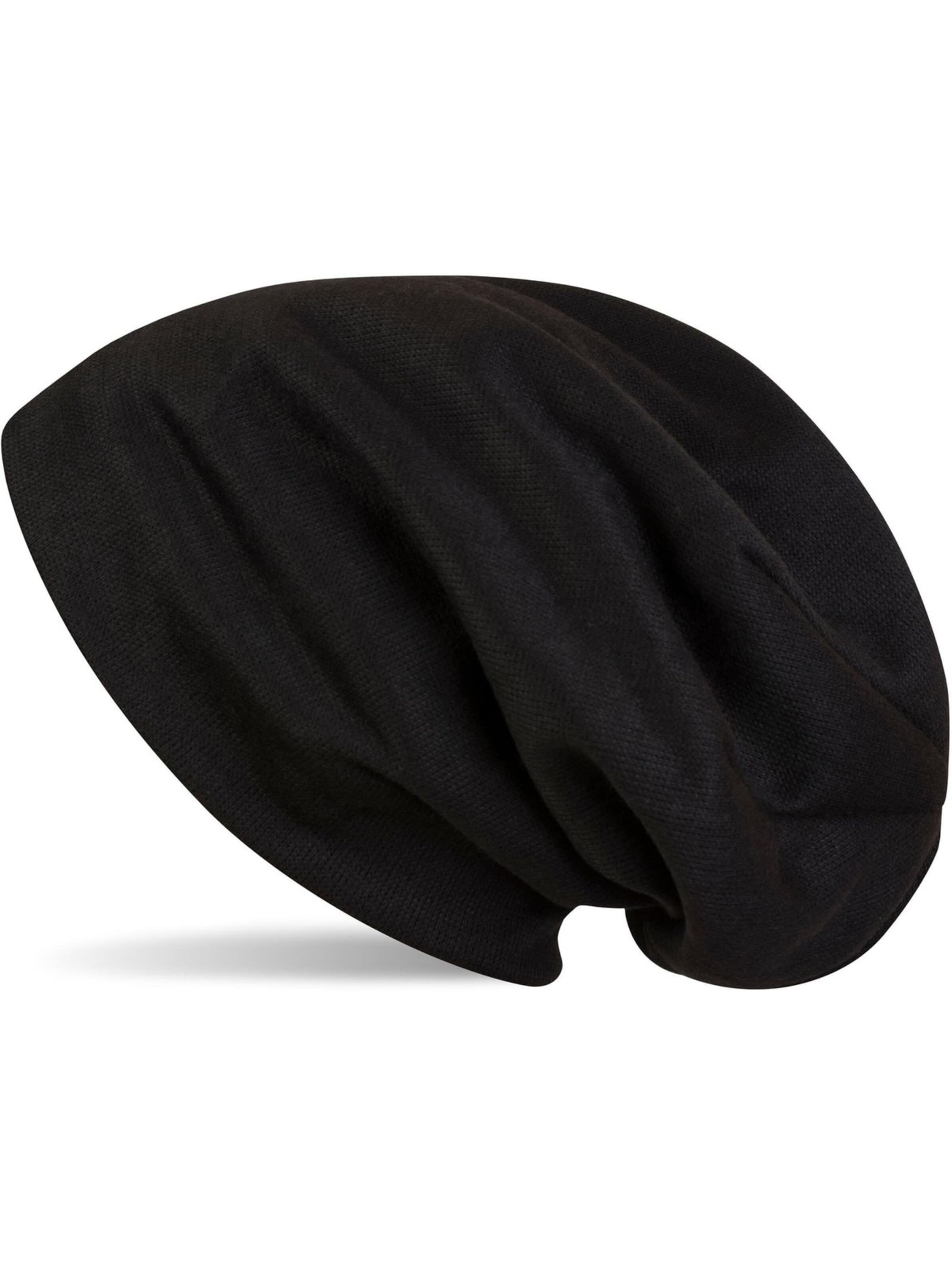 styleBREAKER Beanie 'Feinstrick Beanie Mütze unifarben mit Fleece' in 56-61 in Black, Item view