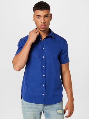 Libertine-Libertine Regular fit Overhemd 'Cemetary' in Blauw: voorkant