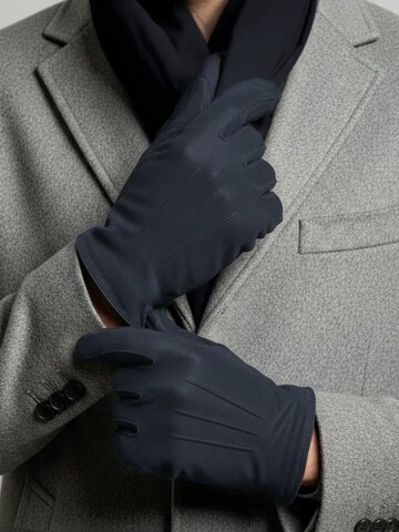 Suitable Full Finger Gloves in Blue: front