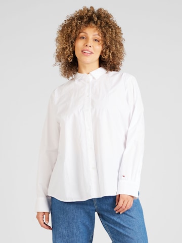 Tommy Hilfiger Curve Blouse 'ESSENTIAL' in Wit: voorkant