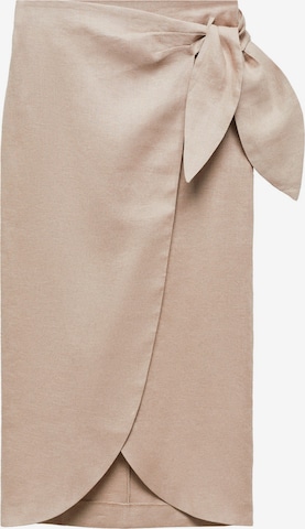 MANGO Rok in Beige: voorkant