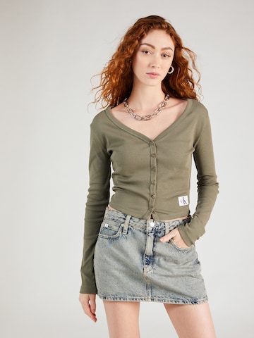 Calvin Klein Jeans - Casaco de malha em verde: frente