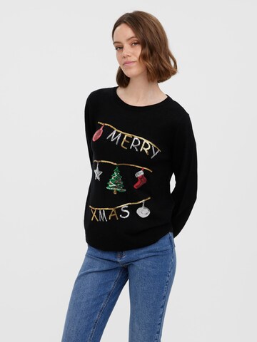 Pull-over 'Merry Xmas' VERO MODA en mélange de couleurs : devant