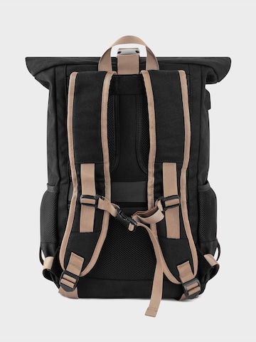 8000kicks Rugzak 'Everyday Hemp Rolltop Backpack Black' in Zwart