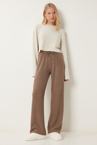 Wide Leg Pantalon Happiness İstanbul en marron