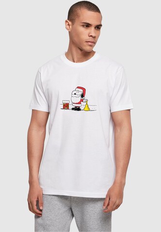 Merchcode Shirt 'Peanuts Snoopy Santa' in Weiß: predná strana