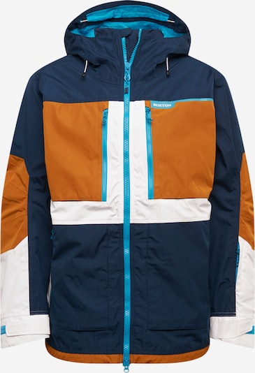 BURTON Snowboardjacke in dunkelblau / karamell / weiß, Produktansicht