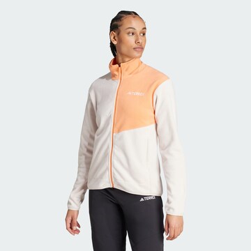 ADIDAS TERREX Athletic fleece jacket in Orange: front