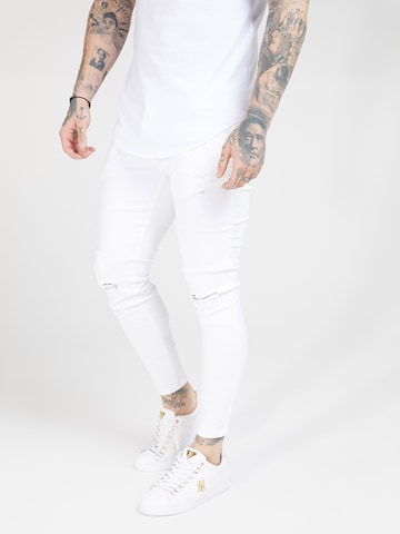 SikSilk Jeans in White: front