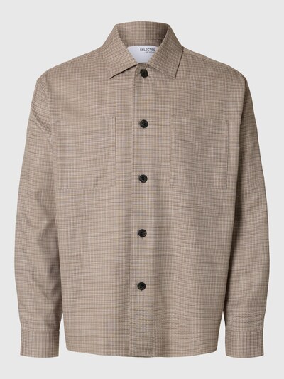 SELECTED HOMME Chemise en beige / blanc, Vue avec produit