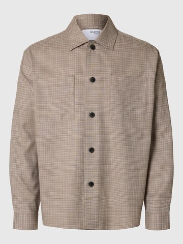 SELECTED Comfort fit Overhemd in Beige: voorkant