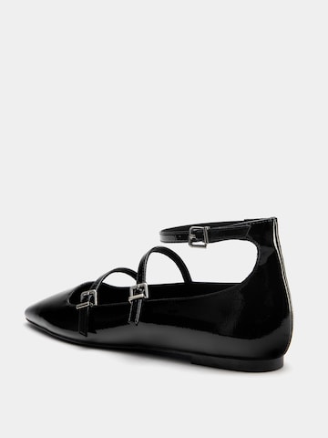 Pull&Bear Bokaszíj balerina - fekete