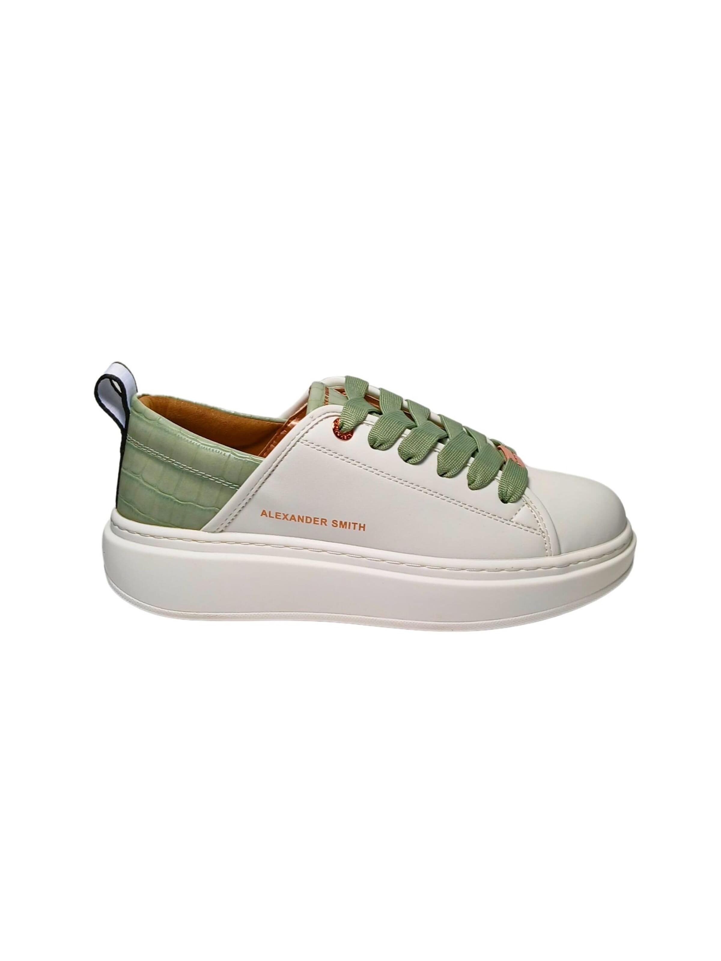 Sneaker bassa di Alexander Smith in bianco: frontale