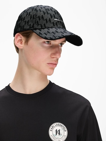 Karl Lagerfeld - Chapéu ' K/Monogram Jacquard-Kappe ' em preto