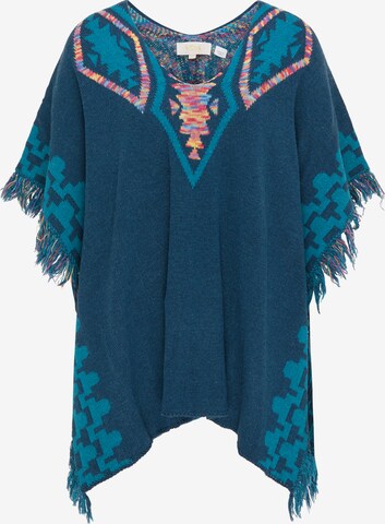 usha FESTIVAL Poncho in Blau: predná strana