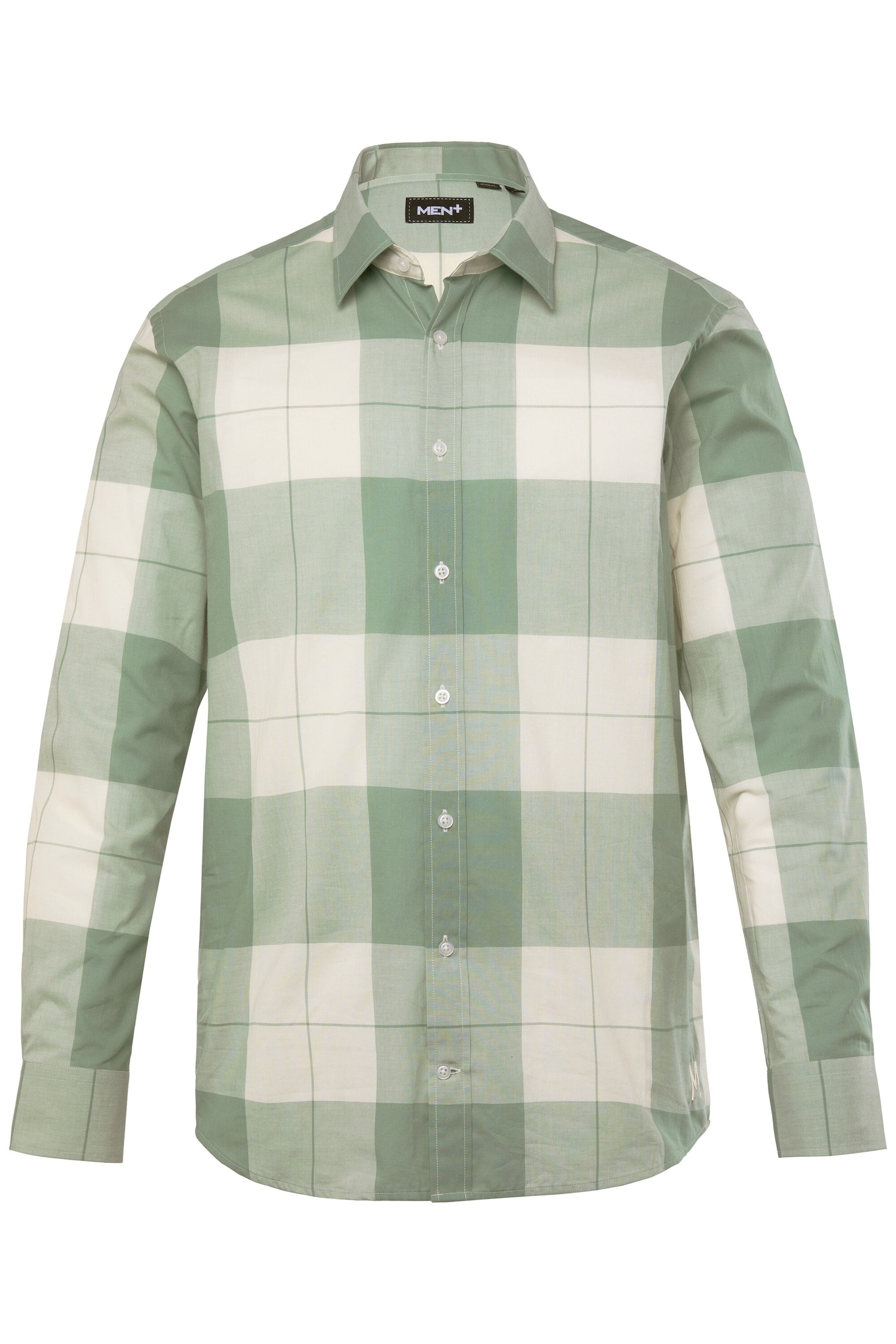 Men Plus Comfort fit Overhemd in Groen: voorkant