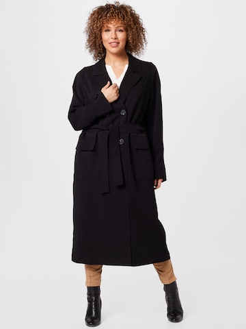 SAMOON Between-Seasons Coat in Black: front