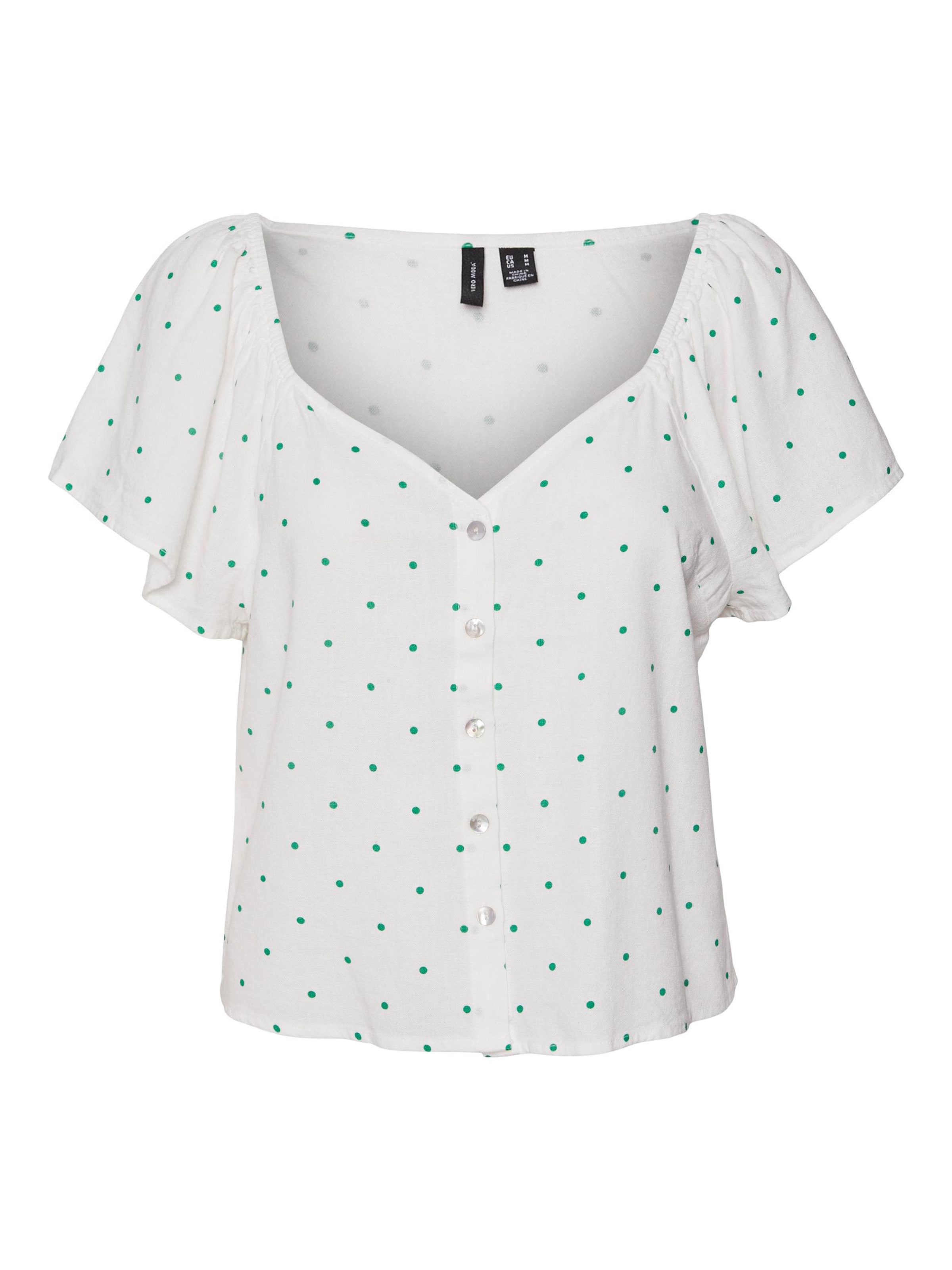 VERO MODA Chemisier 'MYMILO' en vert gazon / blanc, Vue avec produit