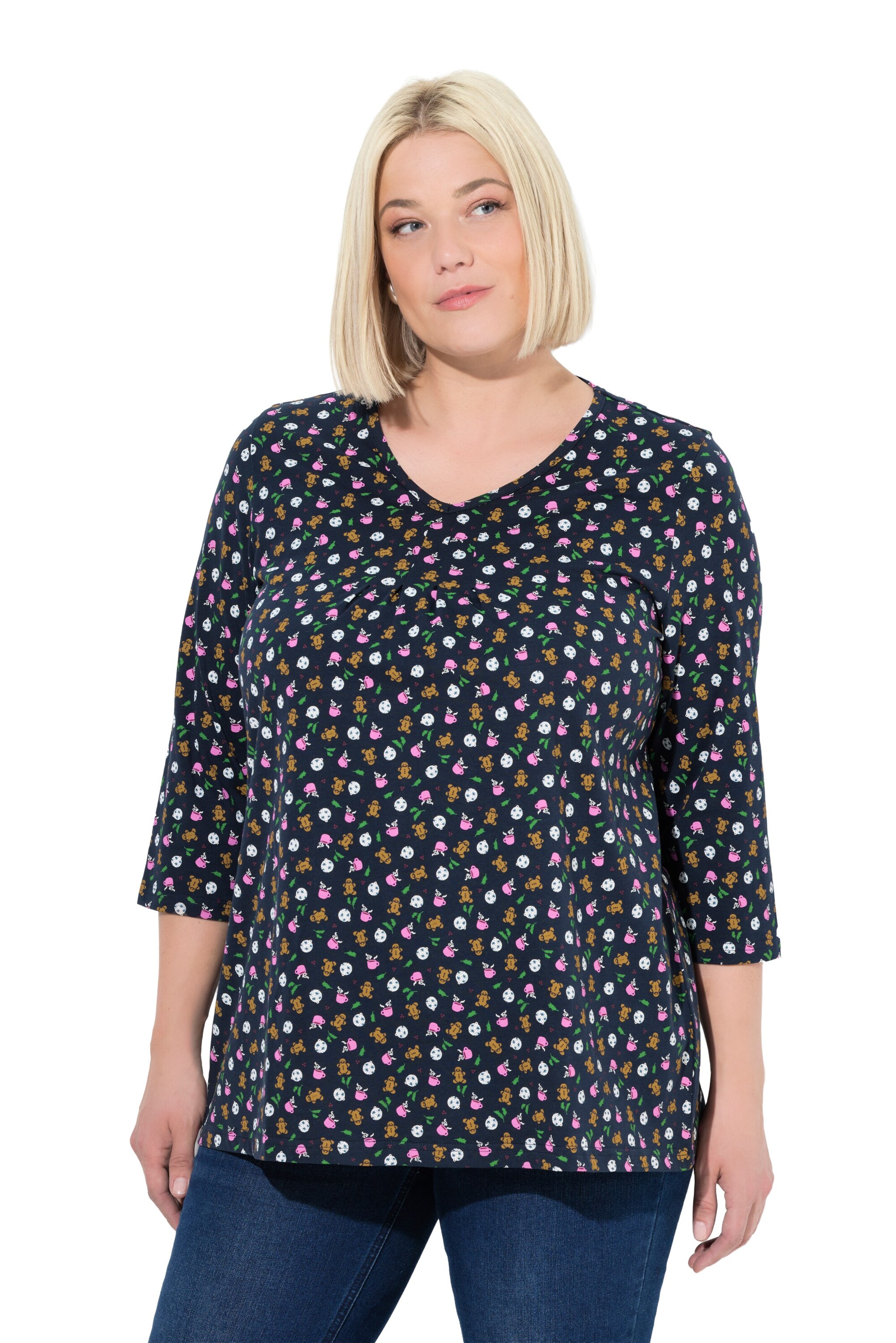 Ulla Popken Shirt in Blauw: voorkant