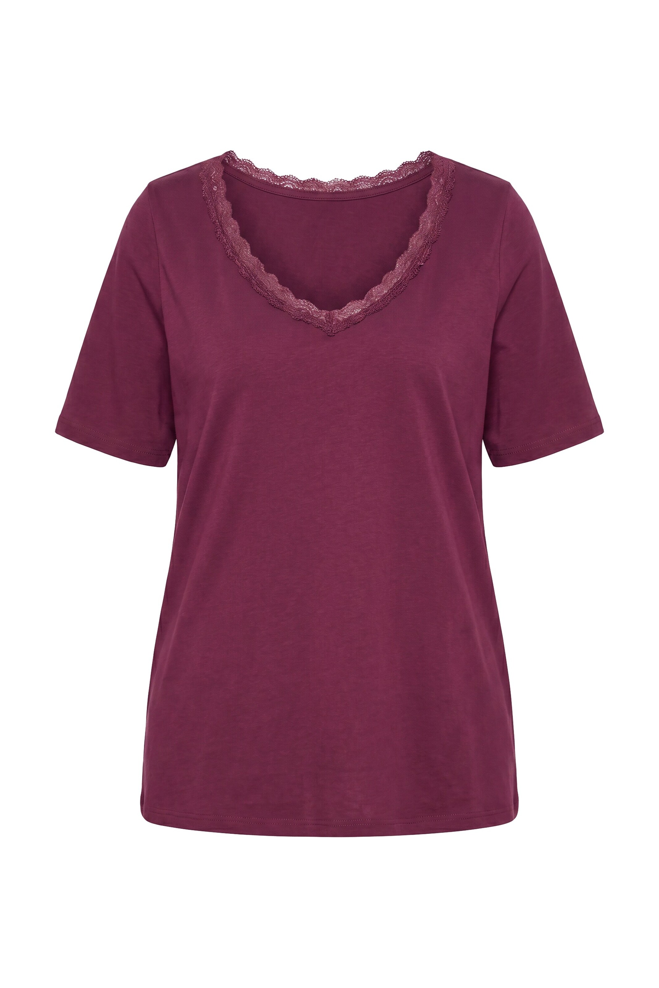 Ulla Popken Shirt in M-L in weinrot, Produktansicht