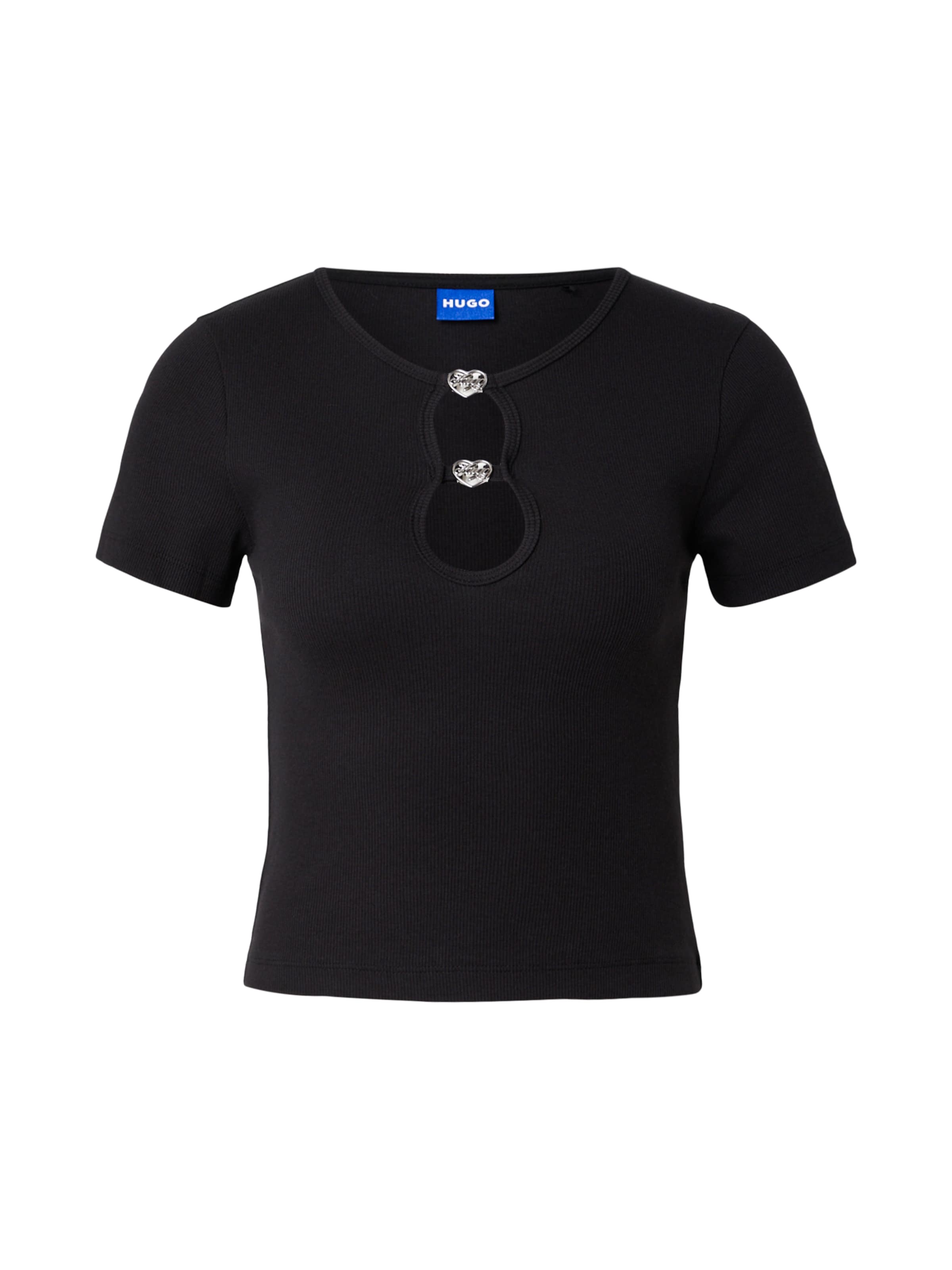 HUGO Póló 'Diheart_B' - fekete: elől