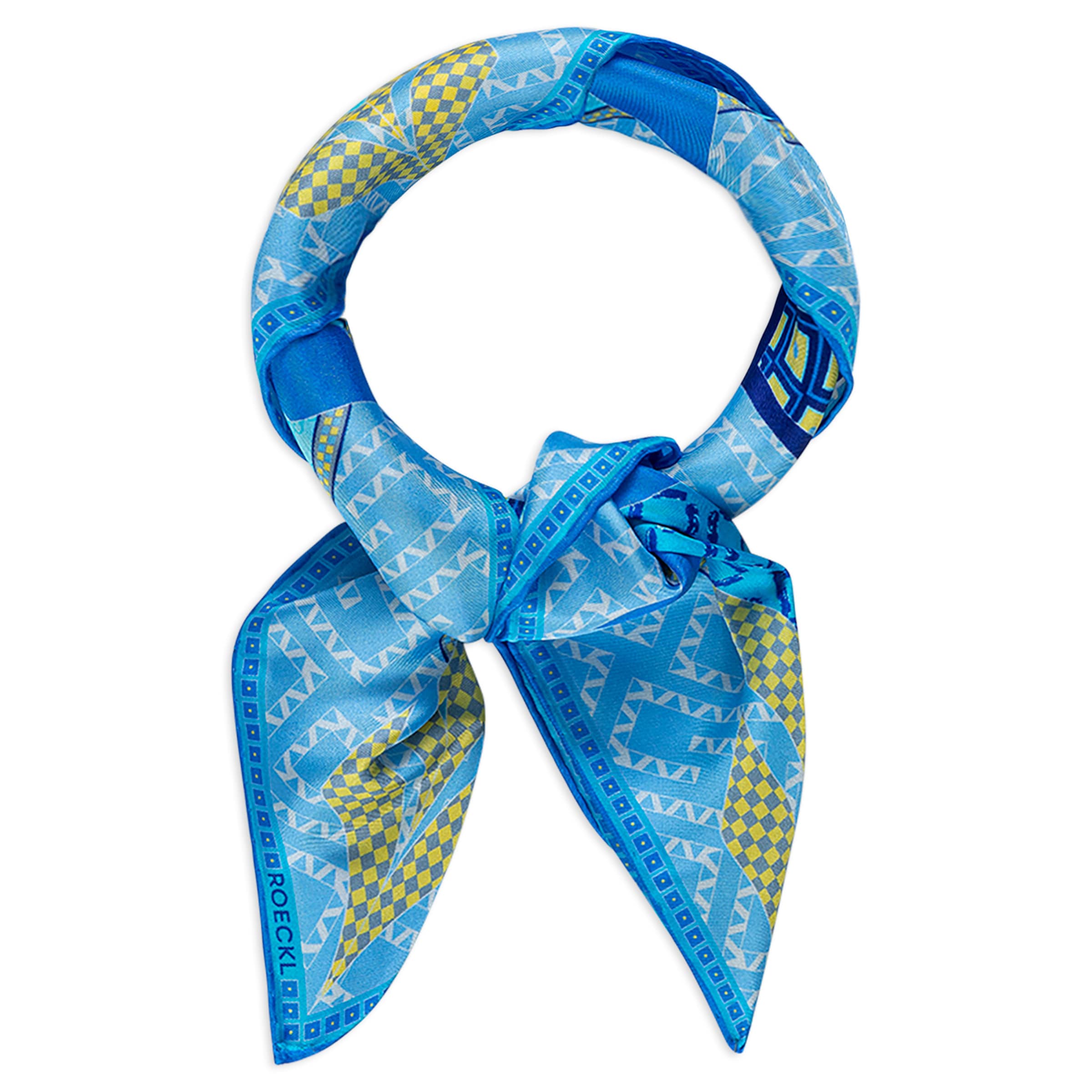 Foulard 'FLOWER  MANDALA NICKY' Roeckl en bleu : devant
