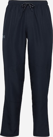 UNDER ARMOUR Slim fit Workout Pants 'Legacy Windbreaker' in Black: front