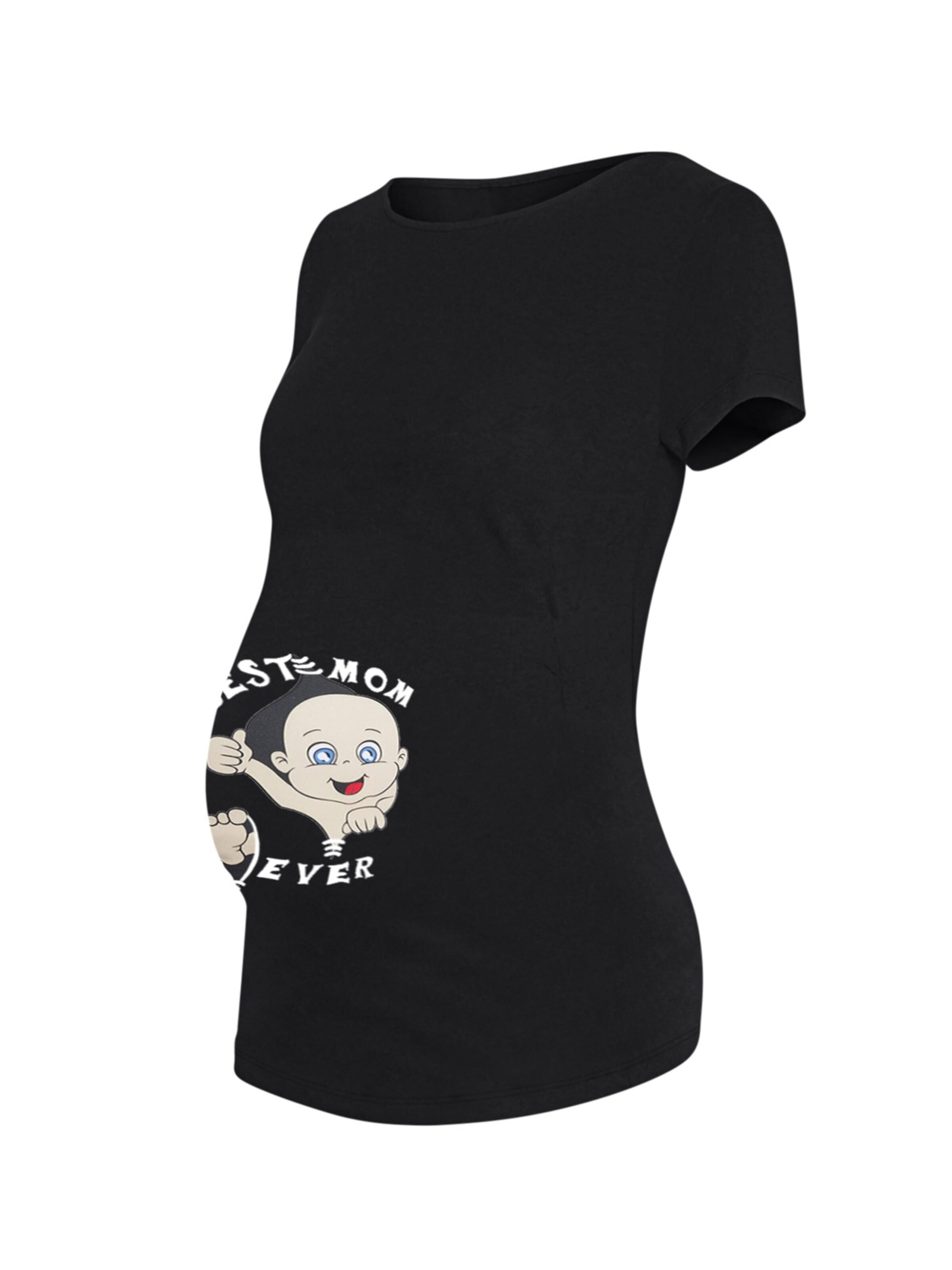 M.M.C. Shirt 'Best Mom Ever Umstandsshirt' in Black: front