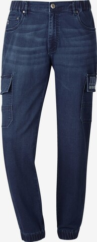 Jan Vanderstorm Loose fit Cargo Jeans ' Arnor ' in Blue: front