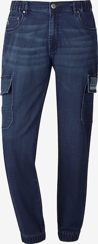 Jan Vanderstorm Loose fit Cargo Jeans ' Arnor ' in Blue: front