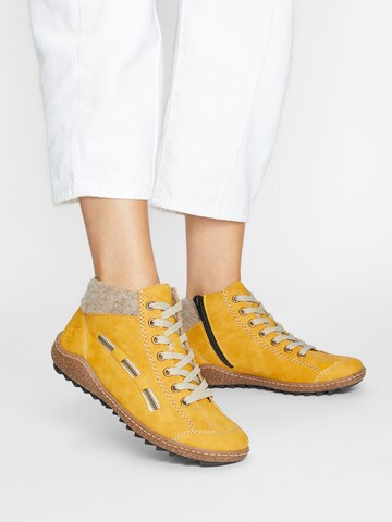 Rieker Lace-Up Ankle Boots in Yellow