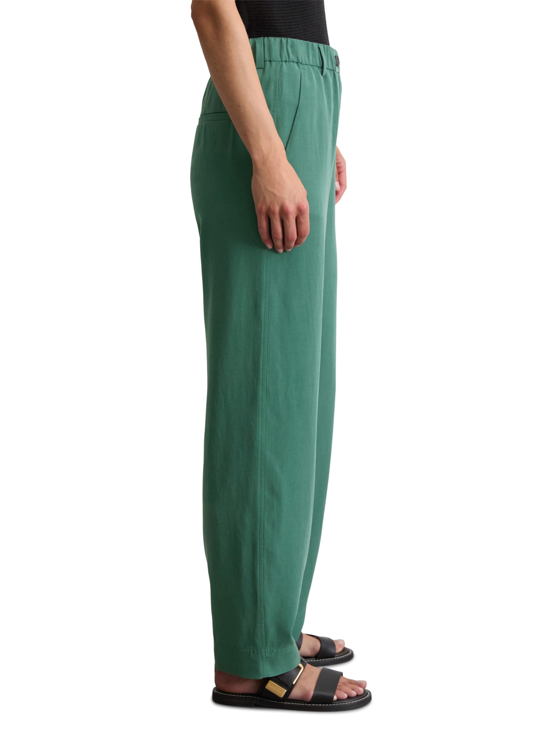 Marc O'Polo Wide leg Broek in Groen